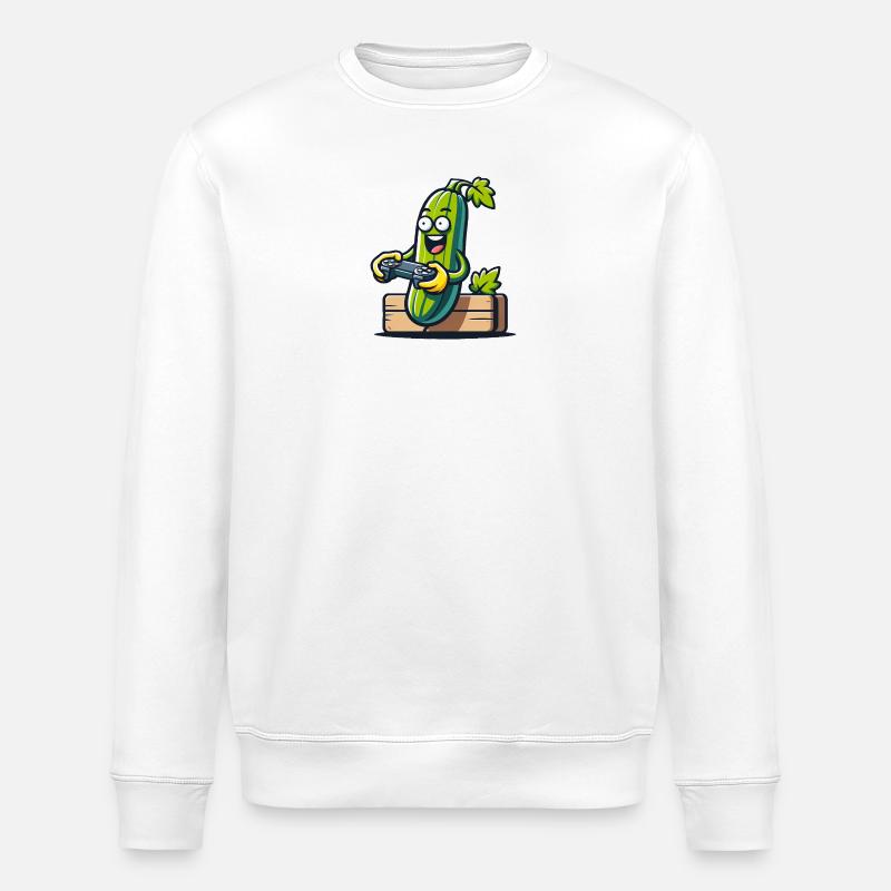 Gamer Zucchini - Stanley/Stella Unisex Bio-Sweatshirt ROLLER - Weiß