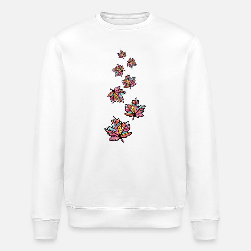 Ahorn Blatt Bunt Herbst - Stanley/Stella Unisex Bio-Sweatshirt ROLLER - Weiß
