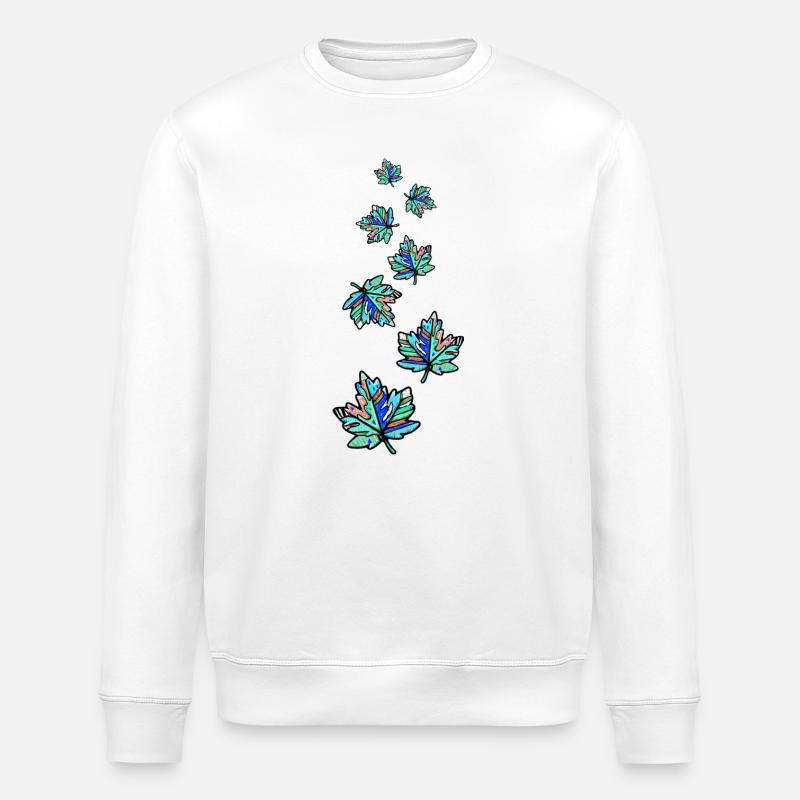 Ahorn Blätter Bunt Herbst - Stanley/Stella Unisex Bio-Sweatshirt ROLLER - Weiß