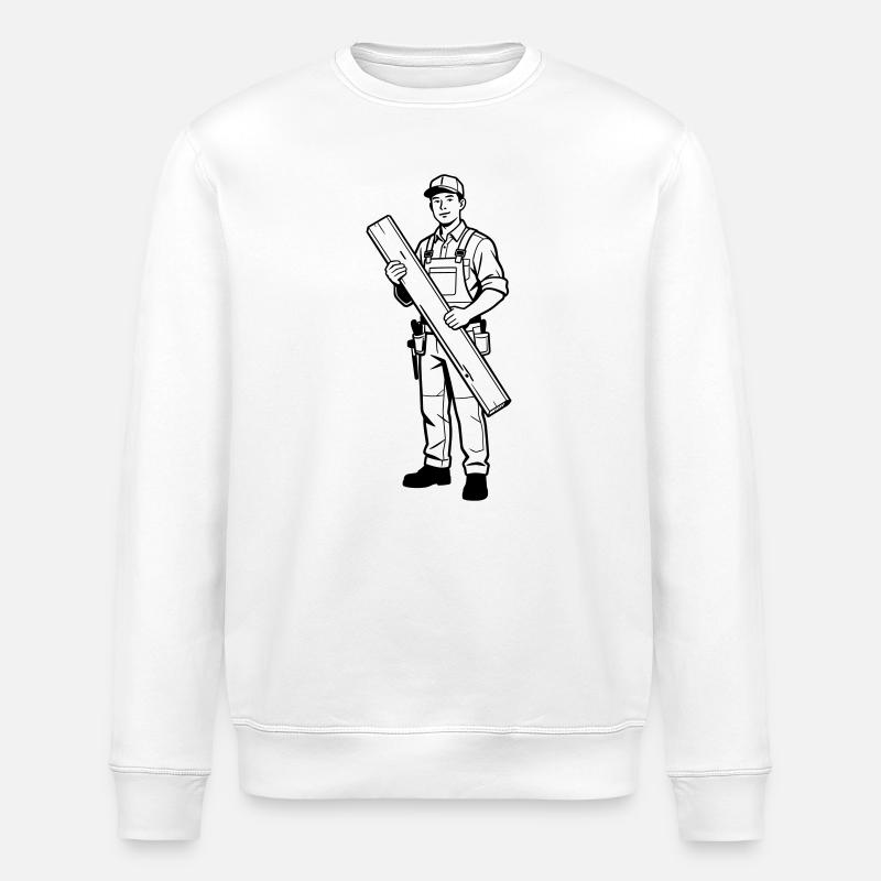 Tømrer - Stanley/Stella økologisk unisex-sweatshirt ROLLER - hvid