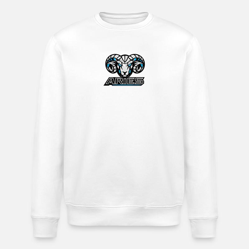 Ariete_raster - Stanley/Stella ROLLER Unisex Organic Sweatshirt - white