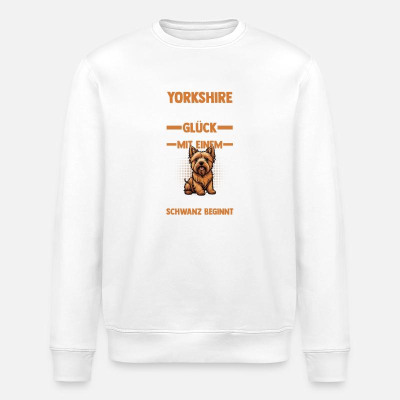 Hund Yorkshire Terrier - Stanley/Stella Unisex Bio-Sweatshirt ROLLER - Weiß