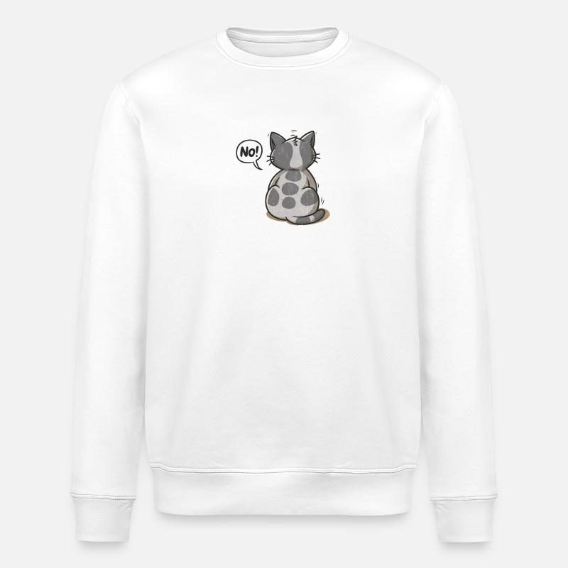 Nein! Katze - Stanley/Stella Unisex Bio-Sweatshirt ROLLER - Weiß