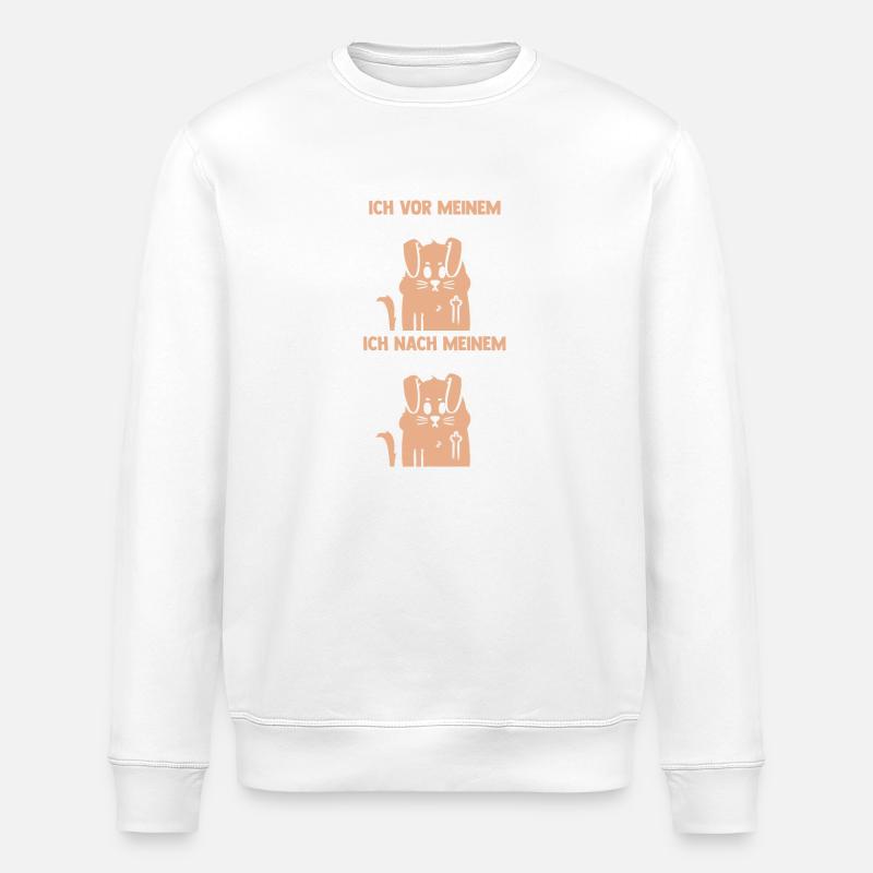 Suivez-moi devant mon premier café - Sweat bio ROLLER Stanley/Stella Unisexe - blanc