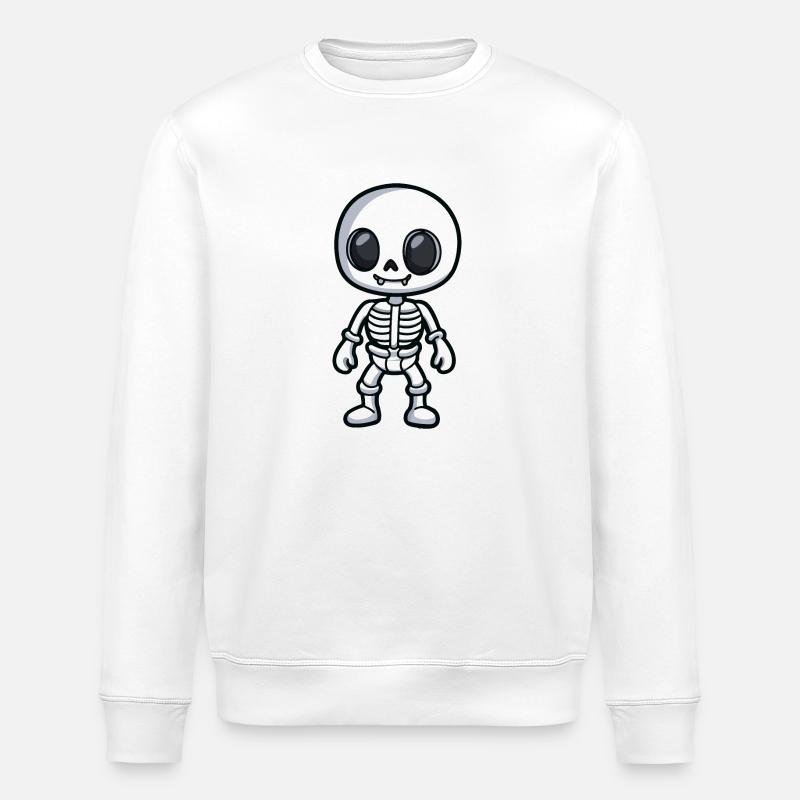 Squelette Halloween Bande Dessinée - Sweat bio ROLLER Stanley/Stella Unisexe - blanc