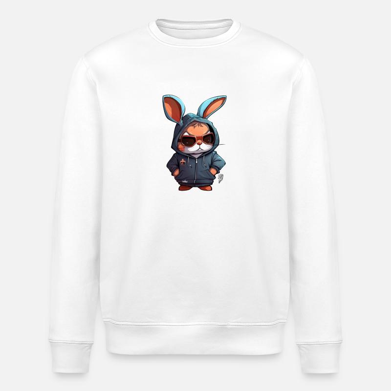 Rabbit 4 - Stanley/Stella ROLLER Unisex Organic Sweatshirt - white