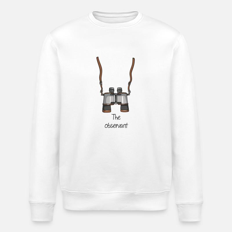 The Attentive - Watcher - Stanley/Stella ROLLER Unisex Organic Sweatshirt - white
