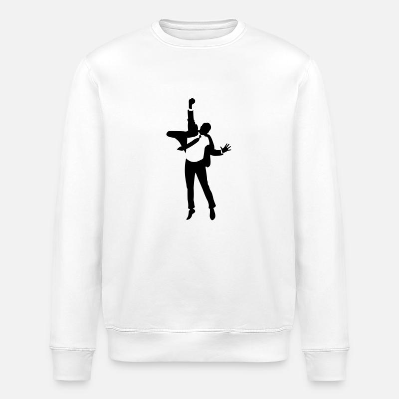 Ein springender Manager - Stanley/Stella Unisex Bio-Sweatshirt ROLLER - Weiß