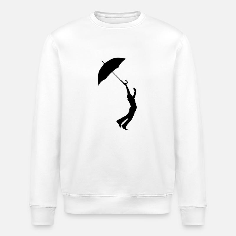 jumping_with_umbrella - Stanley/Stella Unisex Bio-Sweatshirt ROLLER - Weiß