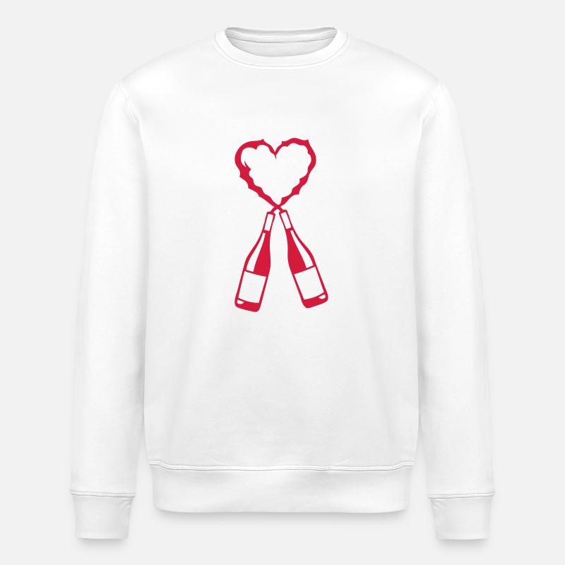 flasche roten liebesherzform - Sweat bio ROLLER Stanley/Stella Unisexe - blanc