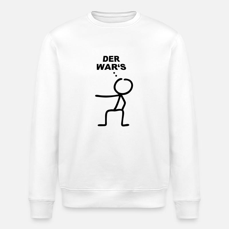 Strichmännchen Der wars - Stanley/Stella Unisex Bio-Sweatshirt ROLLER - Weiß