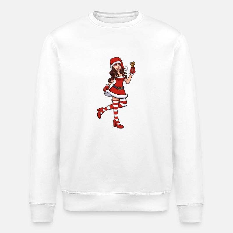 Weiblicher Weihnachtsmann - Stanley/Stella Unisex Bio-Sweatshirt ROLLER - Weiß