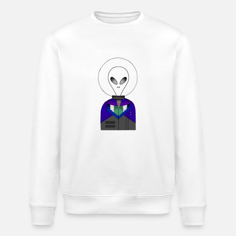Galactic Explorer Alien - Stanley/Stella Unisex Bio-Sweatshirt ROLLER - Weiß
