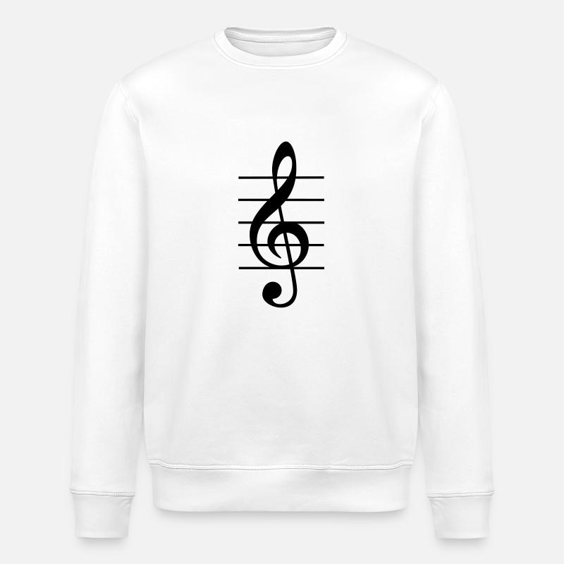 treble clef - Stanley/Stella ROLLER Unisex Organic Sweatshirt - white