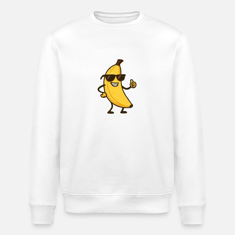 Banan tegneserie - Stanley/Stella økologisk unisex-sweatshirt ROLLER - hvid