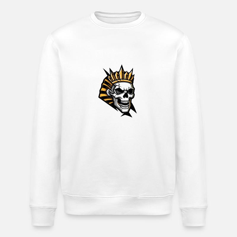 Pharao Totenkopf - Stanley/Stella Unisex Bio-Sweatshirt ROLLER - Weiß