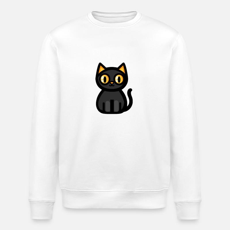 Katze Halloween Kater - Stanley/Stella Unisex Bio-Sweatshirt ROLLER - Weiß