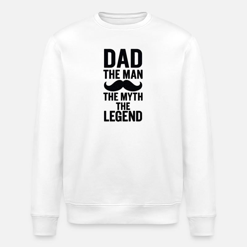 Pharsotic Day Design mit Schnurrbart - Stanley/Stella Unisex Bio-Sweatshirt ROLLER - Weiß