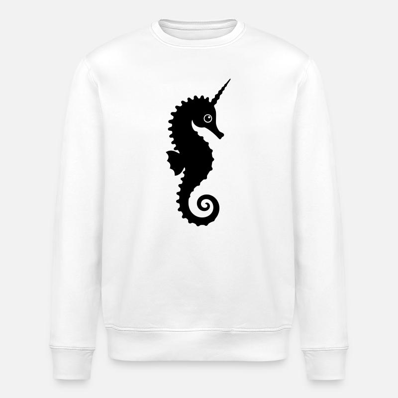 Hippocampe licorne mignon - Sweat bio ROLLER Stanley/Stella Unisexe - blanc