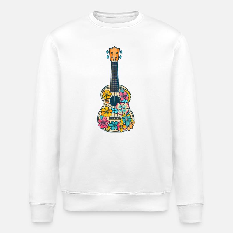 Style de bande dessinée au ukulélé - Sweat bio ROLLER Stanley/Stella Unisexe - blanc