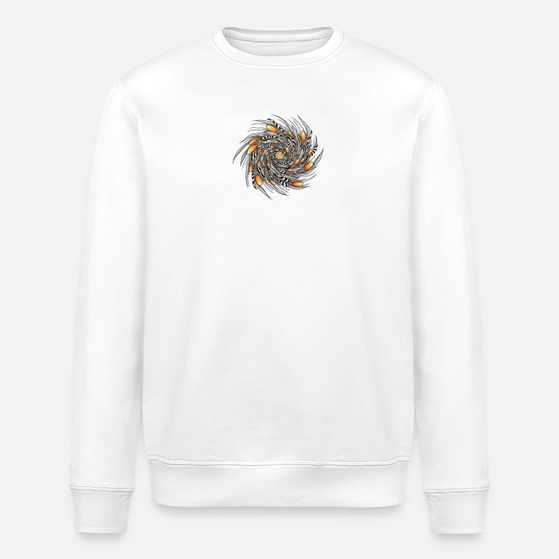 Spiral Spring Pattern - Stanley/Stella ROLLER Unisex Organic Sweatshirt - white