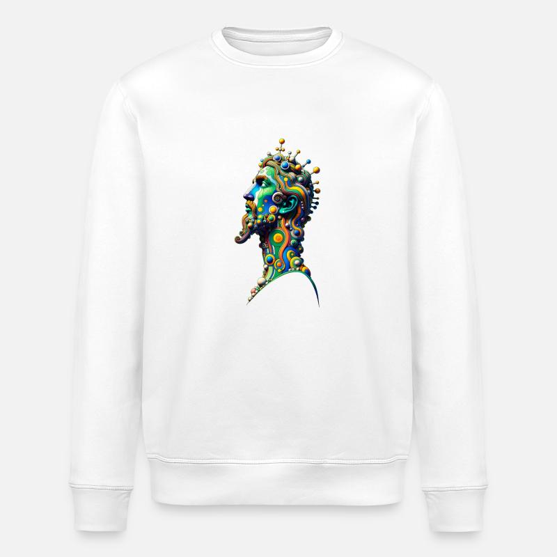 Friedensreich Hundertwasser | Gott - Stanley/Stella Unisex Bio-Sweatshirt ROLLER - Weiß