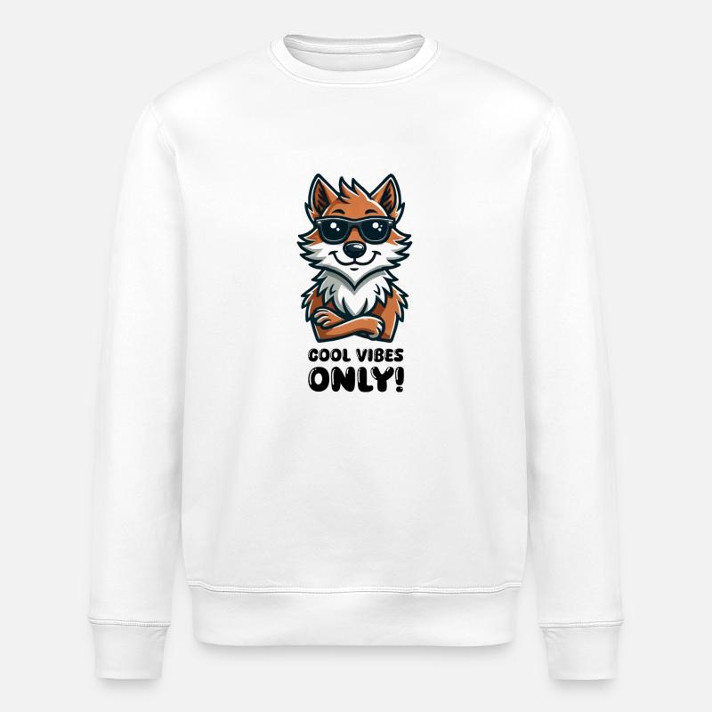 wolf sonnenbrille comic - Stanley/Stella Unisex Bio-Sweatshirt ROLLER - Weiß