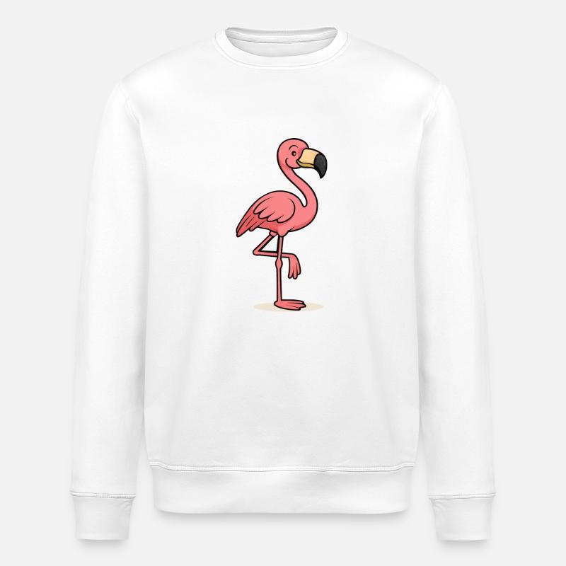 Flamingo Comic - Stanley/Stella ROLLER Unisex Organic Sweatshirt - white