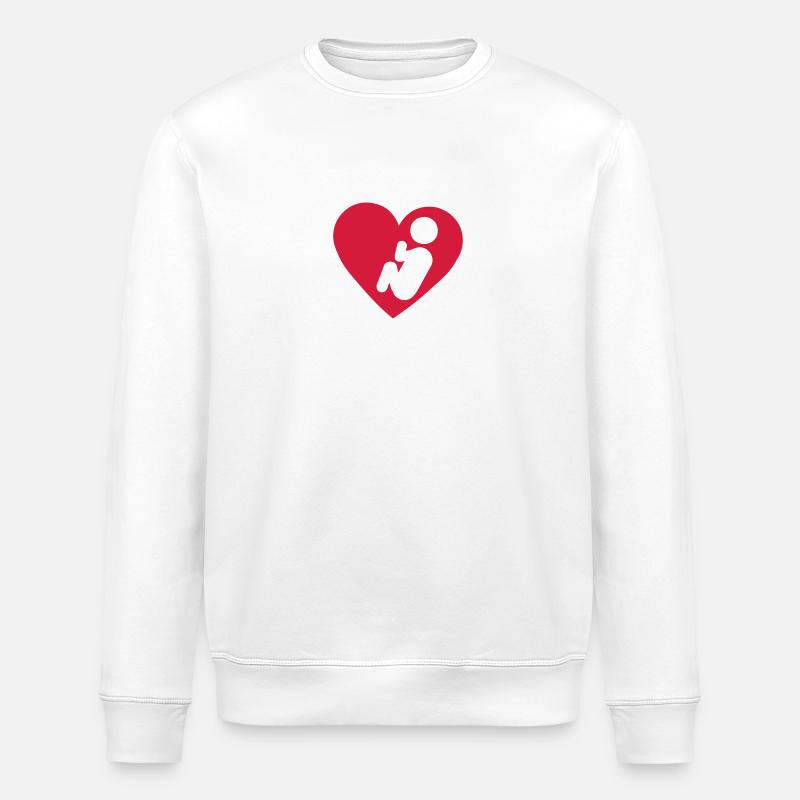 icone coeur bebe foetus symbole - Sweat bio ROLLER Stanley/Stella Unisexe - blanc