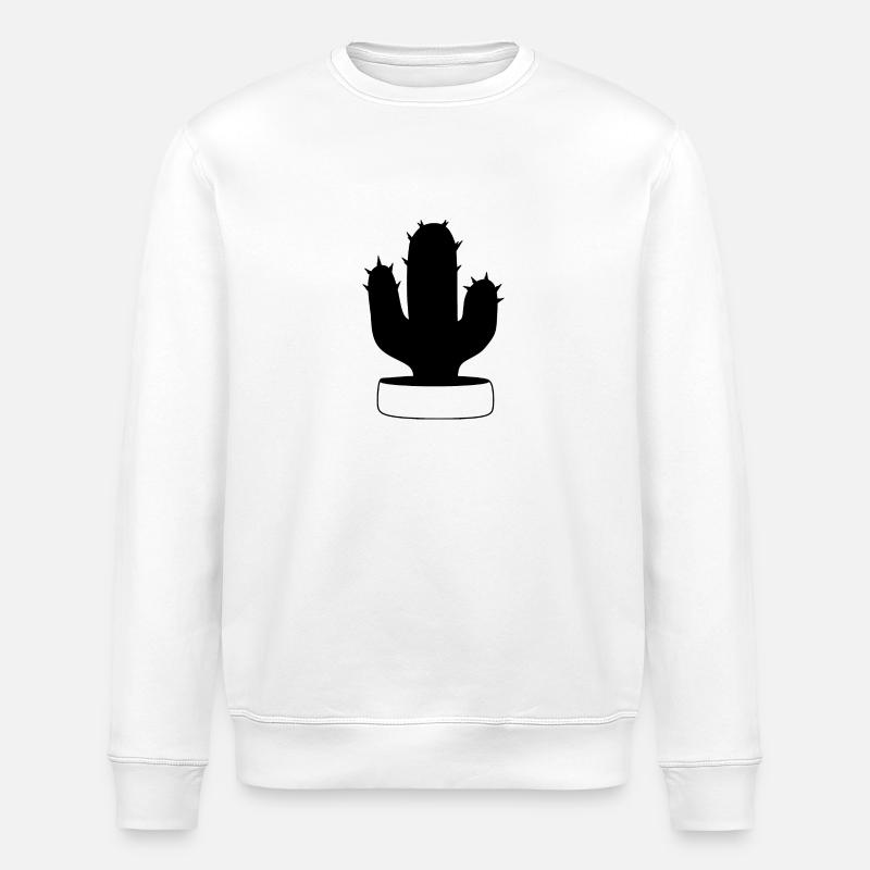 cactus black, cacti, succulents, plant - Stanley/Stella ROLLER Unisex Organic Sweatshirt - white
