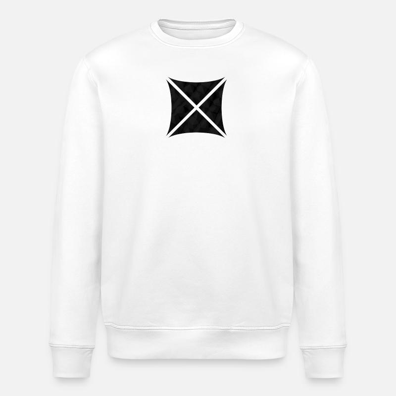 Conception polygonale abstraite noire - Sweat bio ROLLER Stanley/Stella Unisexe - blanc