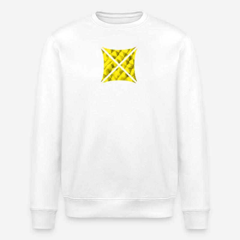 Abstraktes Polygon Design gelb - Stanley/Stella Unisex Bio-Sweatshirt ROLLER - Weiß