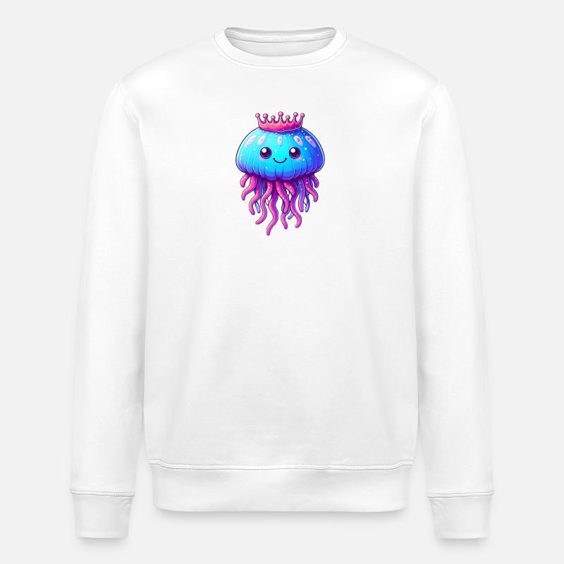 Une méduse avec une couronne - Sweat bio ROLLER Stanley/Stella Unisexe - blanc