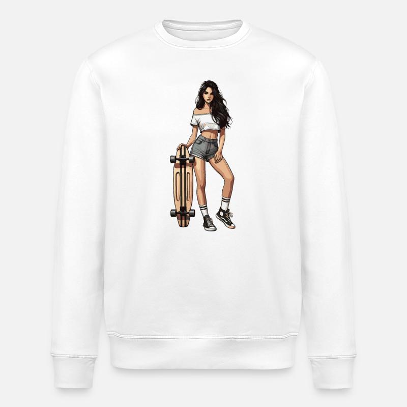 Longboard - Stanley/Stella ROLLER Unisex Organic Sweatshirt - white