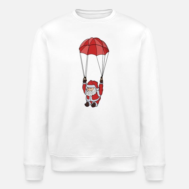 Parachutisme du Père Noël - Sweat bio ROLLER Stanley/Stella Unisexe - blanc