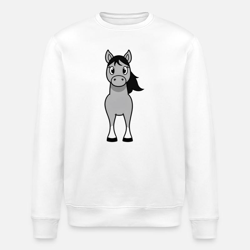 Frange grise avec crinière noire - Sweat bio ROLLER Stanley/Stella Unisexe - blanc