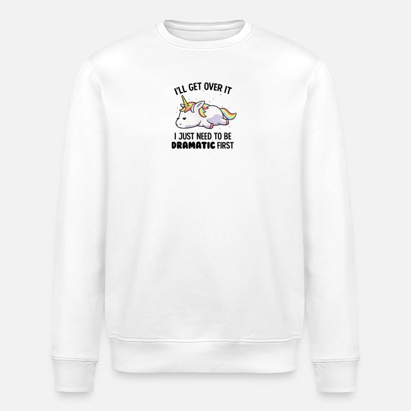 Schlafendes Drama Einhorn - Stanley/Stella Unisex Bio-Sweatshirt ROLLER - Weiß