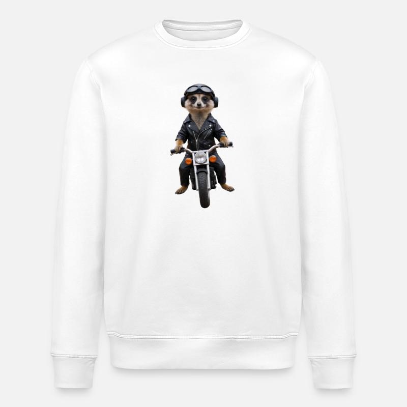 Suricate motard - Sweat bio ROLLER Stanley/Stella Unisexe - blanc