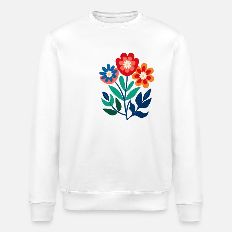 Blumen - Frühling - Sommer - Blüten - Stanley/Stella Unisex Bio-Sweatshirt ROLLER - Weiß