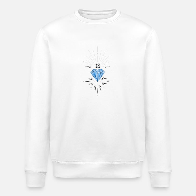 Diamant 13 - Stanley/Stella Unisex Bio-Sweatshirt ROLLER - Weiß