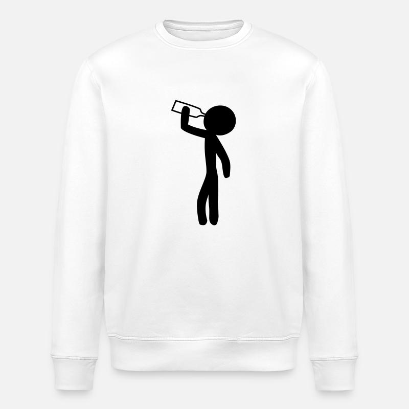 strichmaennchen_saufen - Stanley/Stella Unisex Bio-Sweatshirt ROLLER - Weiß