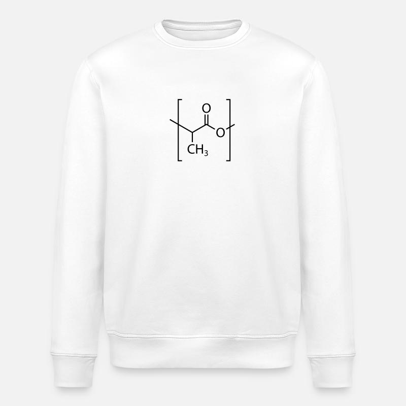 Polylactic acid (PLA) molecule. - Stanley/Stella ROLLER Unisex Organic Sweatshirt - white