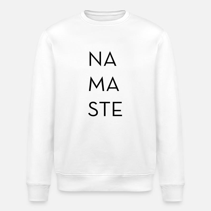 NAMASTE-3_(3) - Stanley/Stella ROLLER Unisex Organic Sweatshirt - white