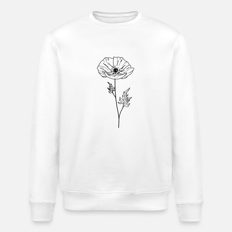Mohn Blume 13 Zeichenfläche 5 - Stanley/Stella Unisex Bio-Sweatshirt ROLLER - Weiß