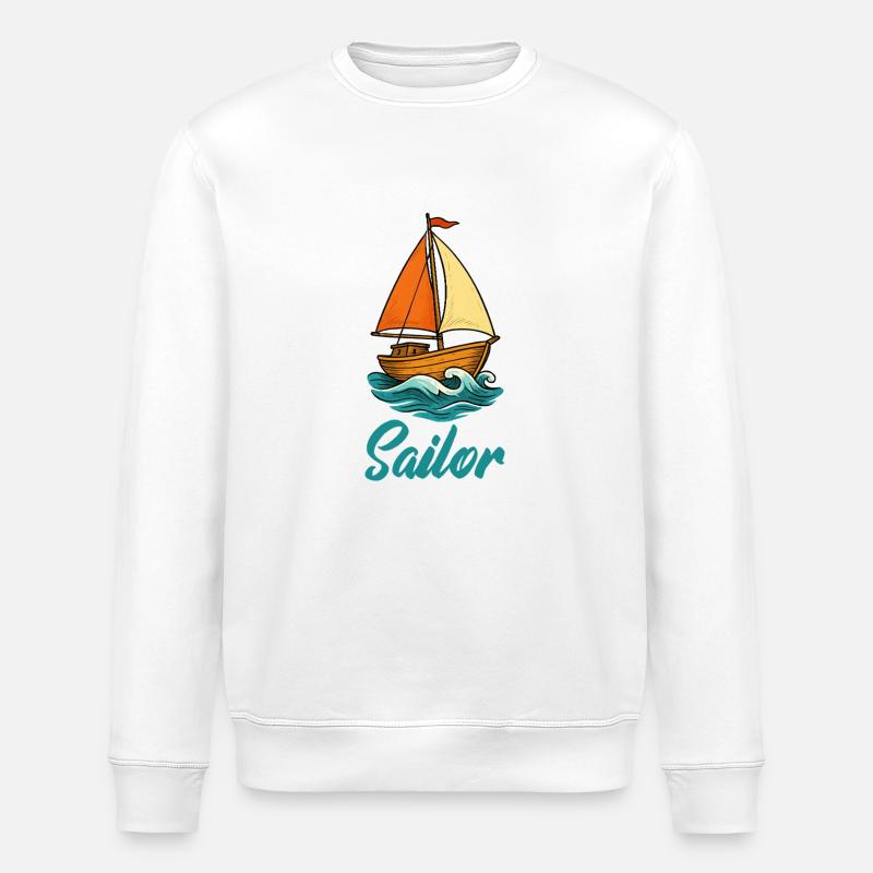 segelboot sailor - Stanley/Stella Unisex Bio-Sweatshirt ROLLER - Weiß