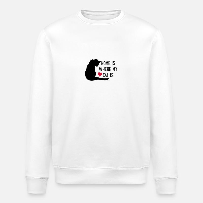 Cat - Stanley/Stella ROLLER Unisex Organic Sweatshirt - white