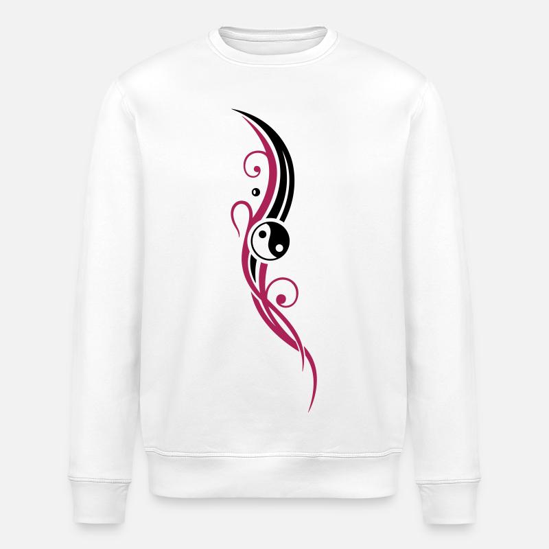Yin & Yang Symbol mit Tribal - Sweat bio ROLLER Stanley/Stella Unisexe - blanc