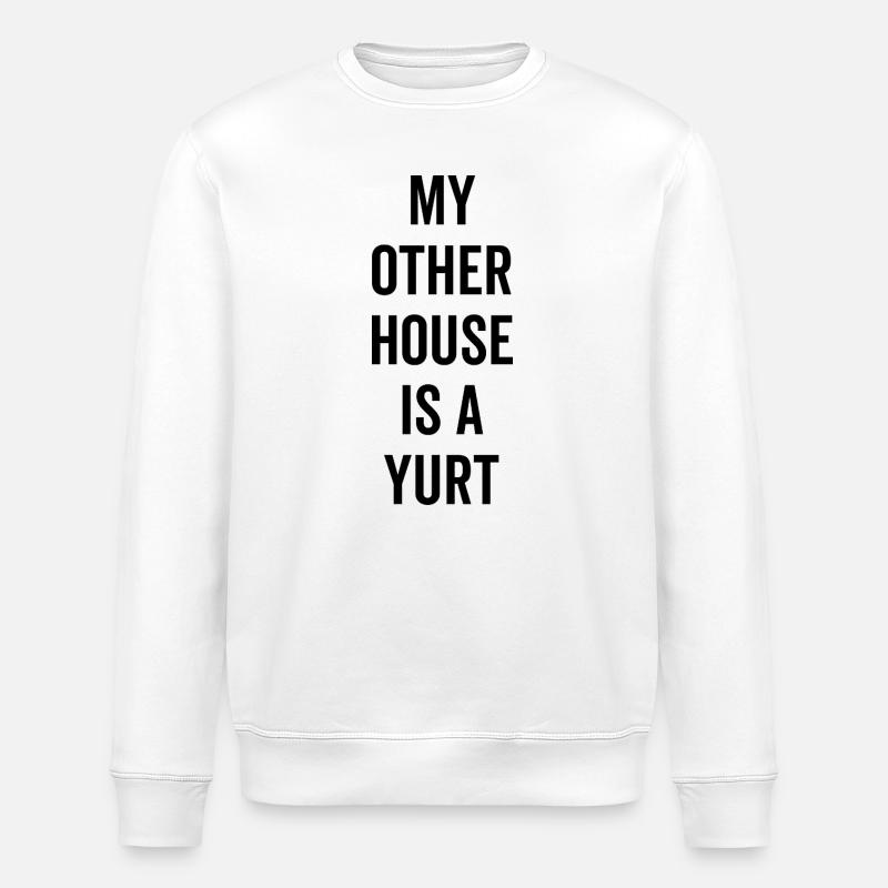 Mon autre maison est une yourte - Sweat bio ROLLER Stanley/Stella Unisexe - blanc