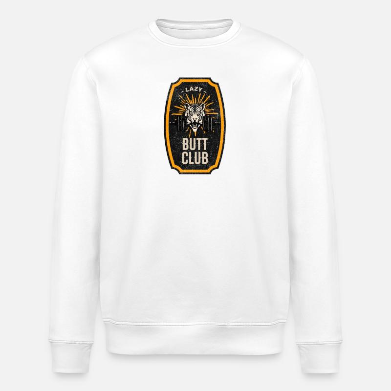 Lazy Butt Club - Stanley/Stella ROLLER Unisex Organic Sweatshirt - white
