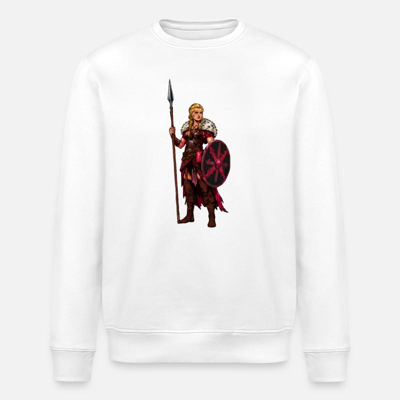 Kriegerin Wikinger - Stanley/Stella Unisex Bio-Sweatshirt ROLLER - Weiß